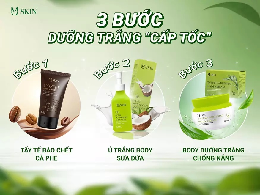 Combo dưỡng trắng body MQ Skin