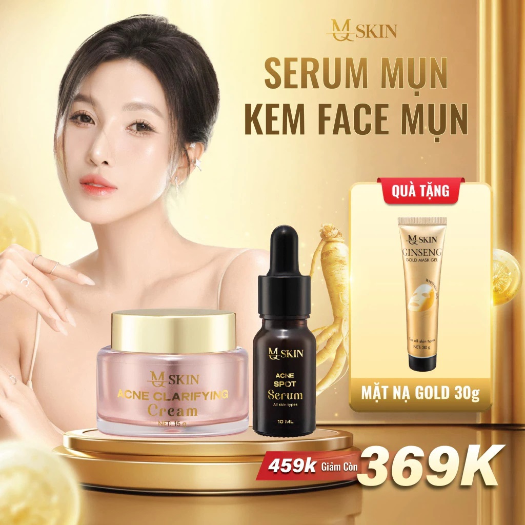 Combo cao mụn và serum mụn sâm vàng MQ Skin