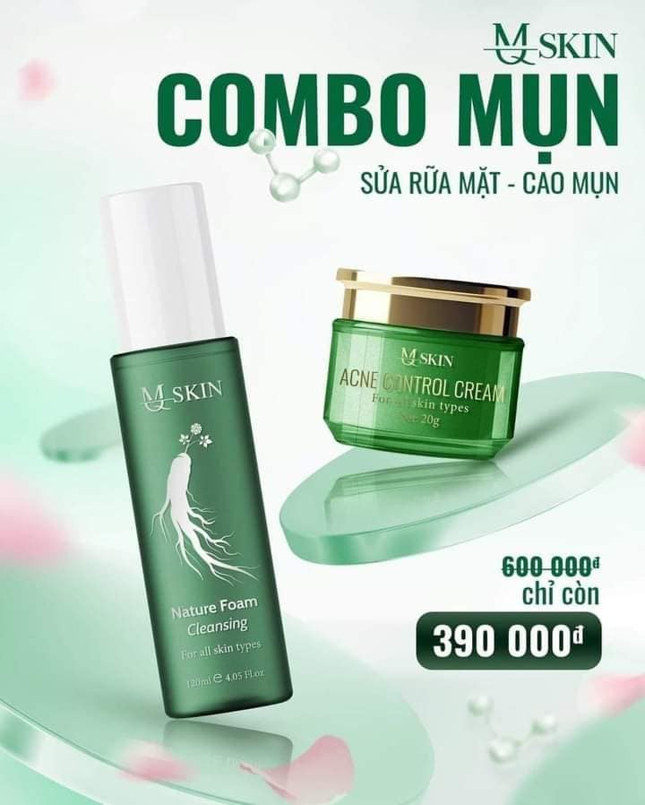 Combo cao mụn và serum mụn sâm vàng MQ Skin